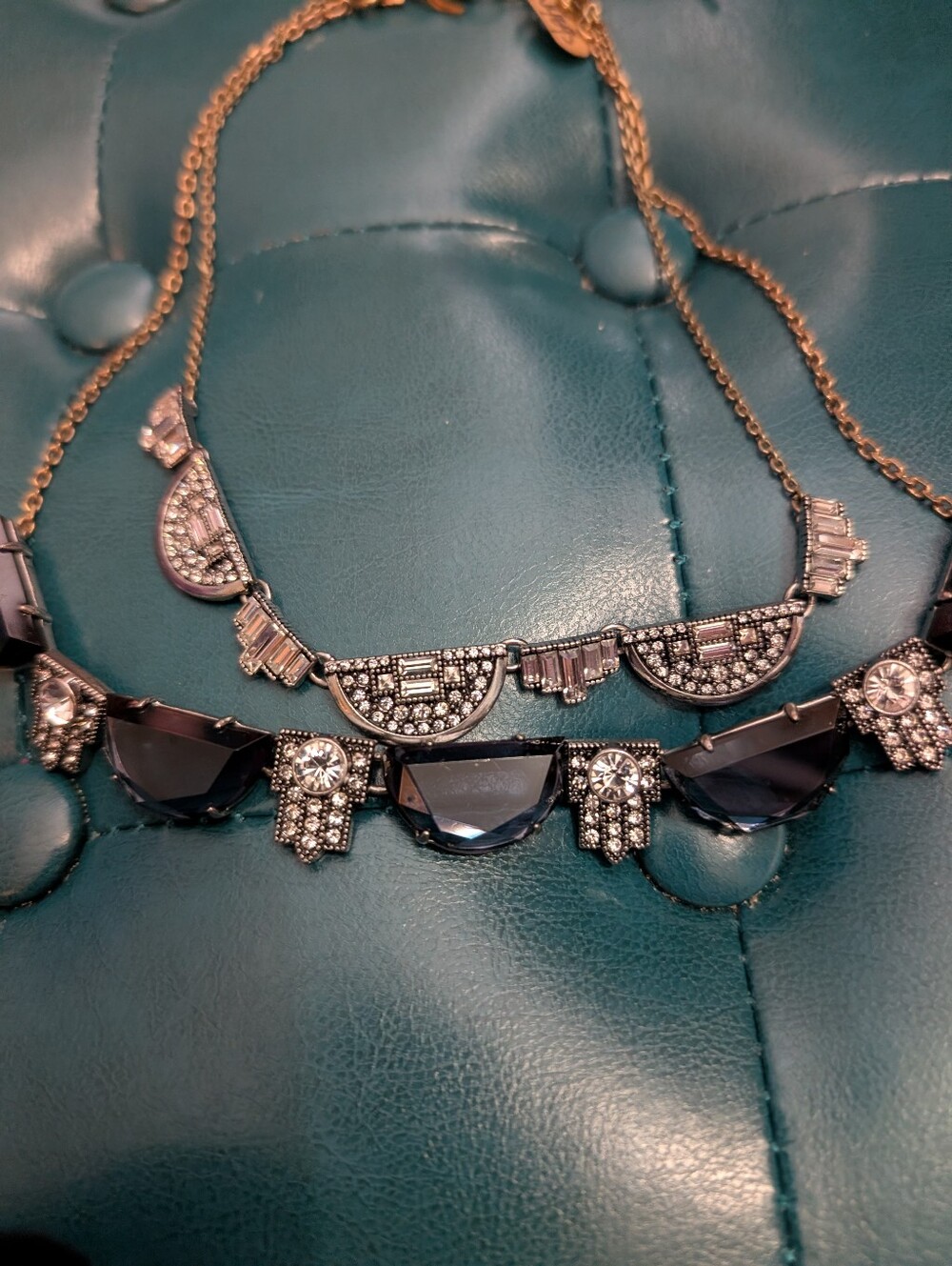Chloe + Isabel Gold-Tone Necklace with Black and Clear Crystals